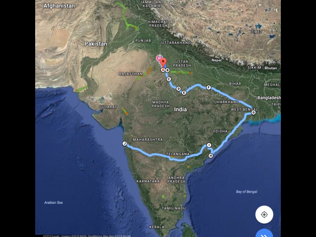 rough itinerary: 2018 as an example